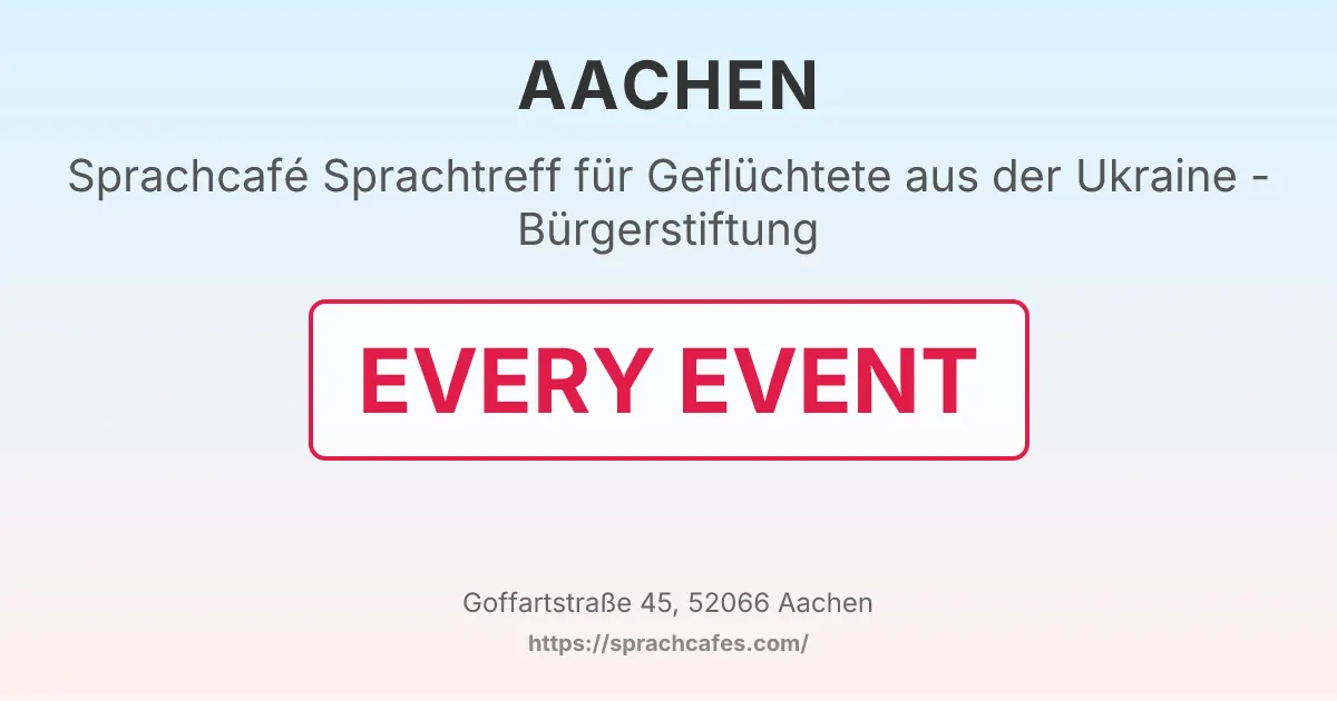 Sprachtreff für Geflüchtete aus der Ukraine - Bürgerstiftung – event photo