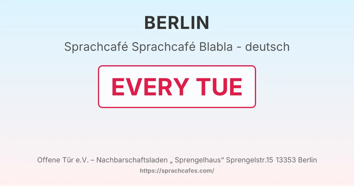 Sprachcafé Blabla - deutsch – event photo