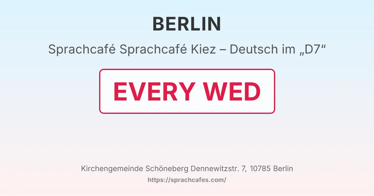 Sprachcafé Kiez – Deutsch im „D7“ – event photo