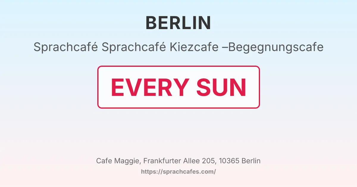 Sprachcafé Kiezcafe –Begegnungscafe – event photo