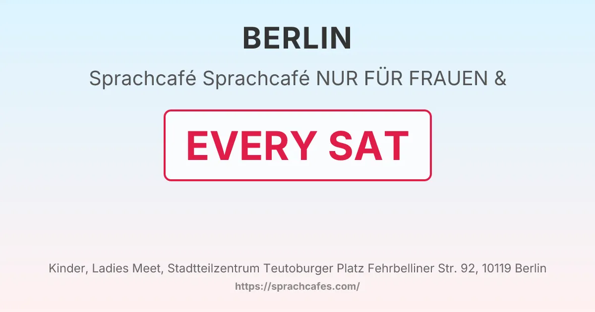 Sprachcafé NUR FÜR FRAUEN & – event photo