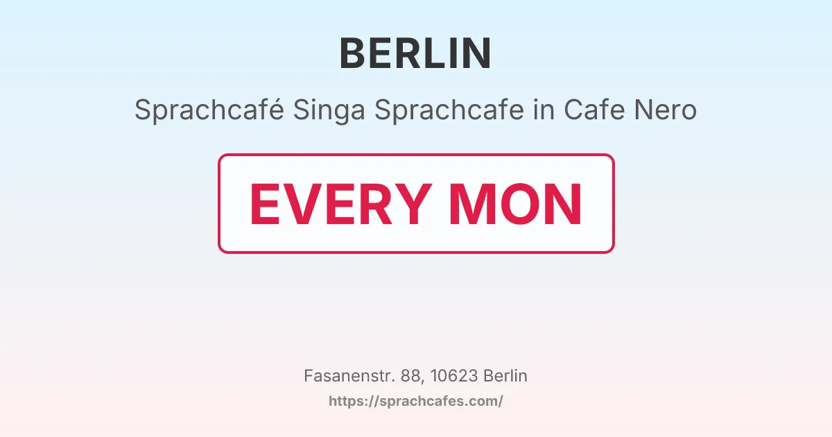 Singa Sprachcafe in Cafe Nero – event photo