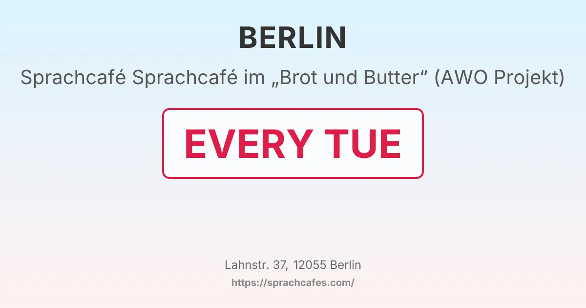 Sprachcafé im „Brot und Butter“ (AWO Projekt) – event photo