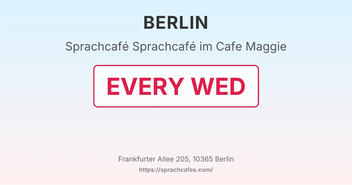 Sprachcafé im Cafe Maggie – event photo