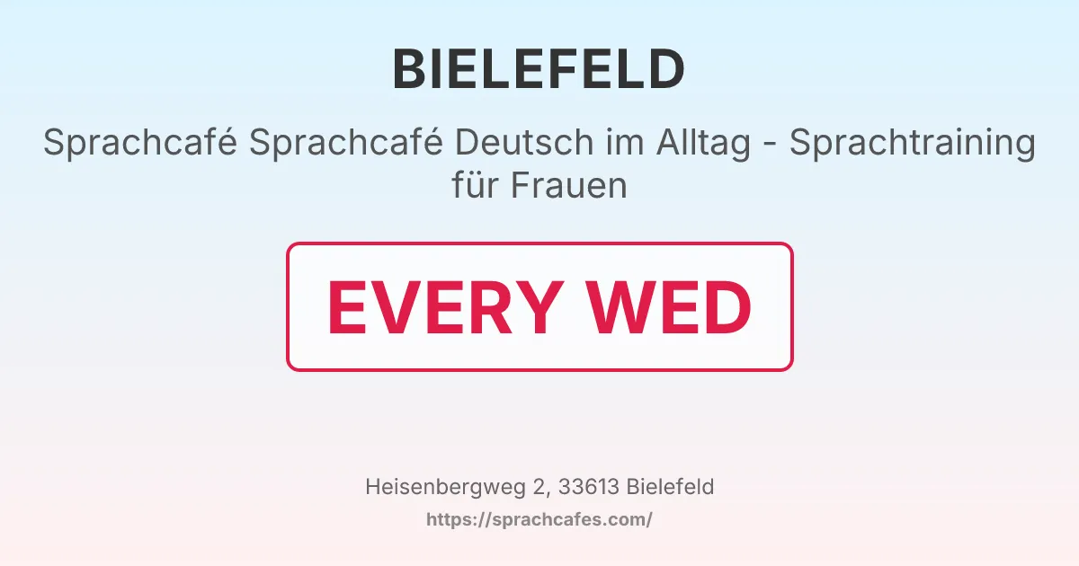 Sprachcafé Deutsch im Alltag - Sprachtraining für Frauen – event photo