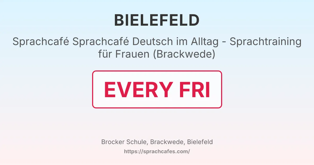 Sprachcafé Deutsch im Alltag - Sprachtraining für Frauen (Brackwede) – event photo
