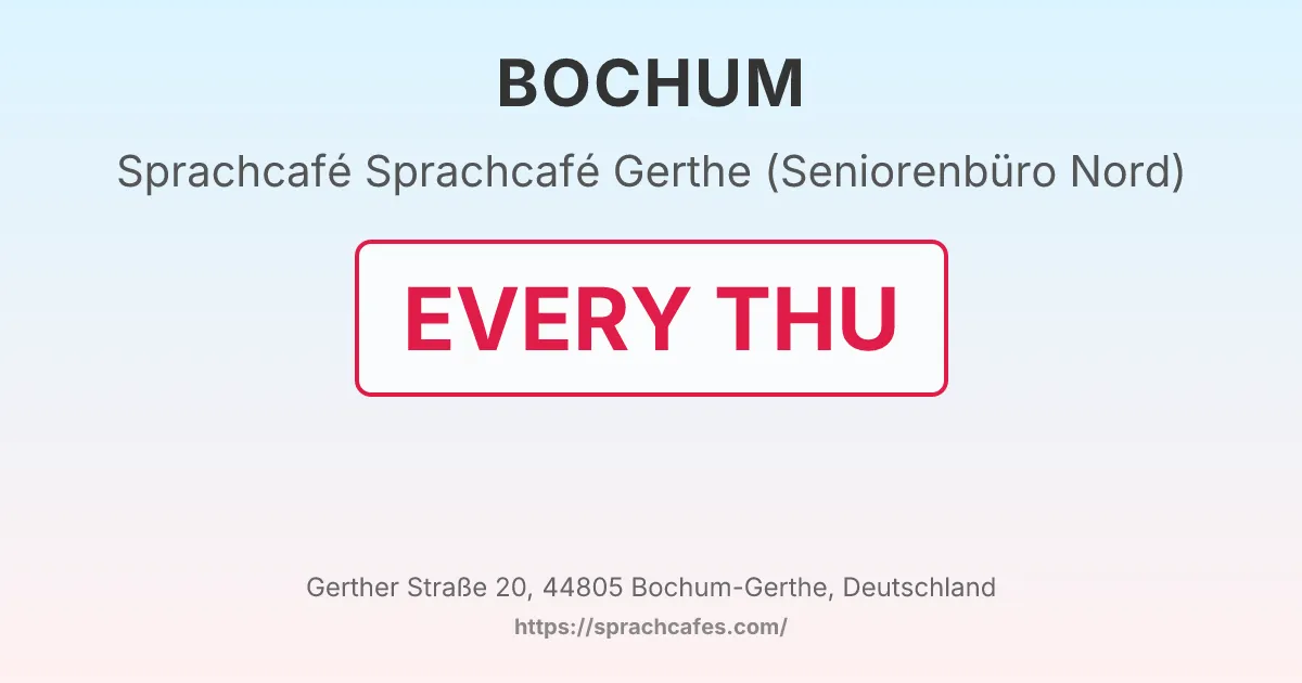 Sprachcafé Gerthe (Seniorenbüro Nord) – event photo