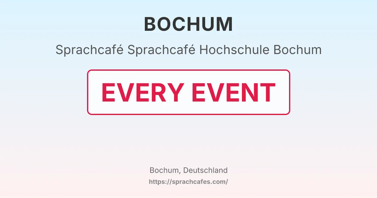Sprachcafé Hochschule Bochum – event photo