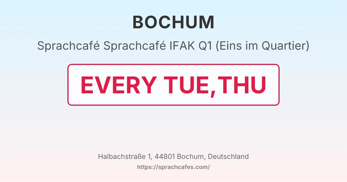 Sprachcafé IFAK Q1 (Eins im Quartier) – event photo