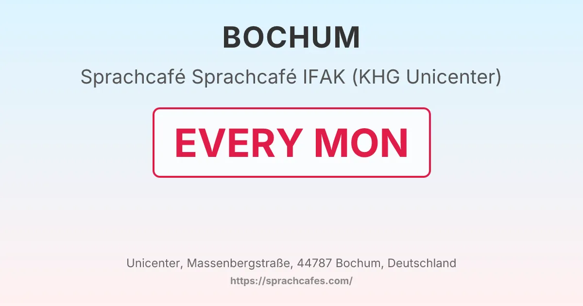 Sprachcafé IFAK (KHG Unicenter) – event photo