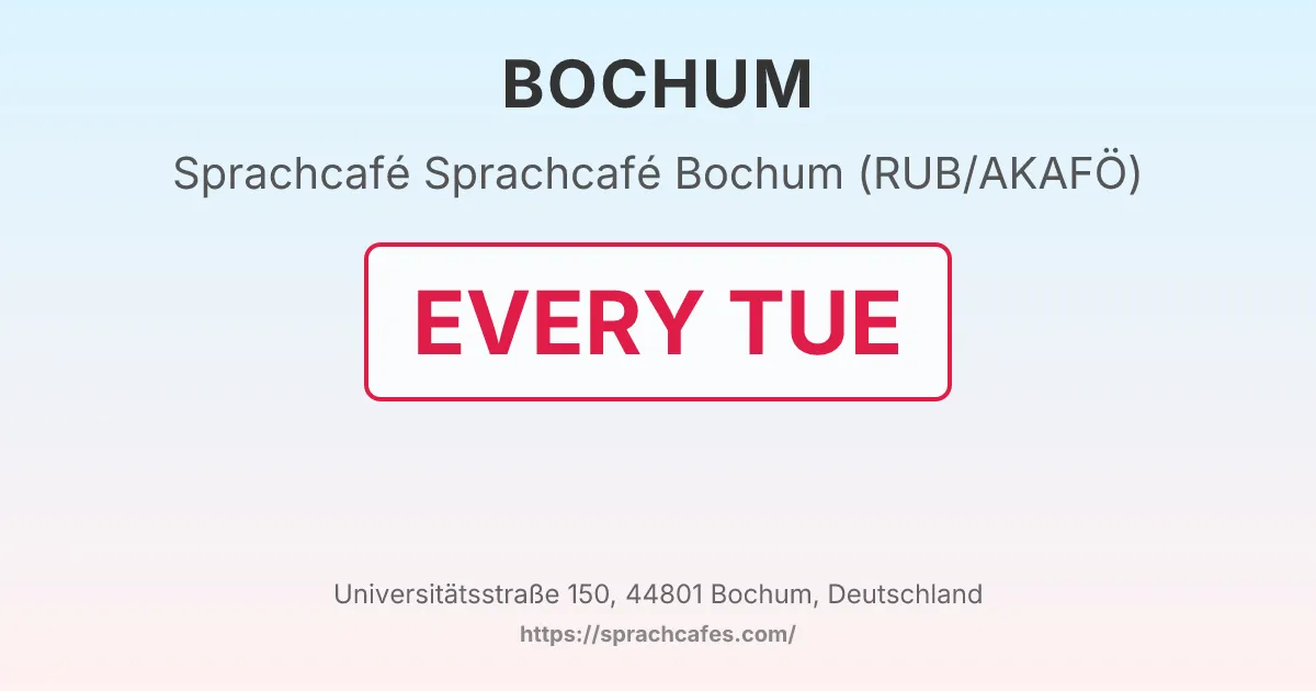 Sprachcafé Bochum (RUB/AKAFÖ) – event photo