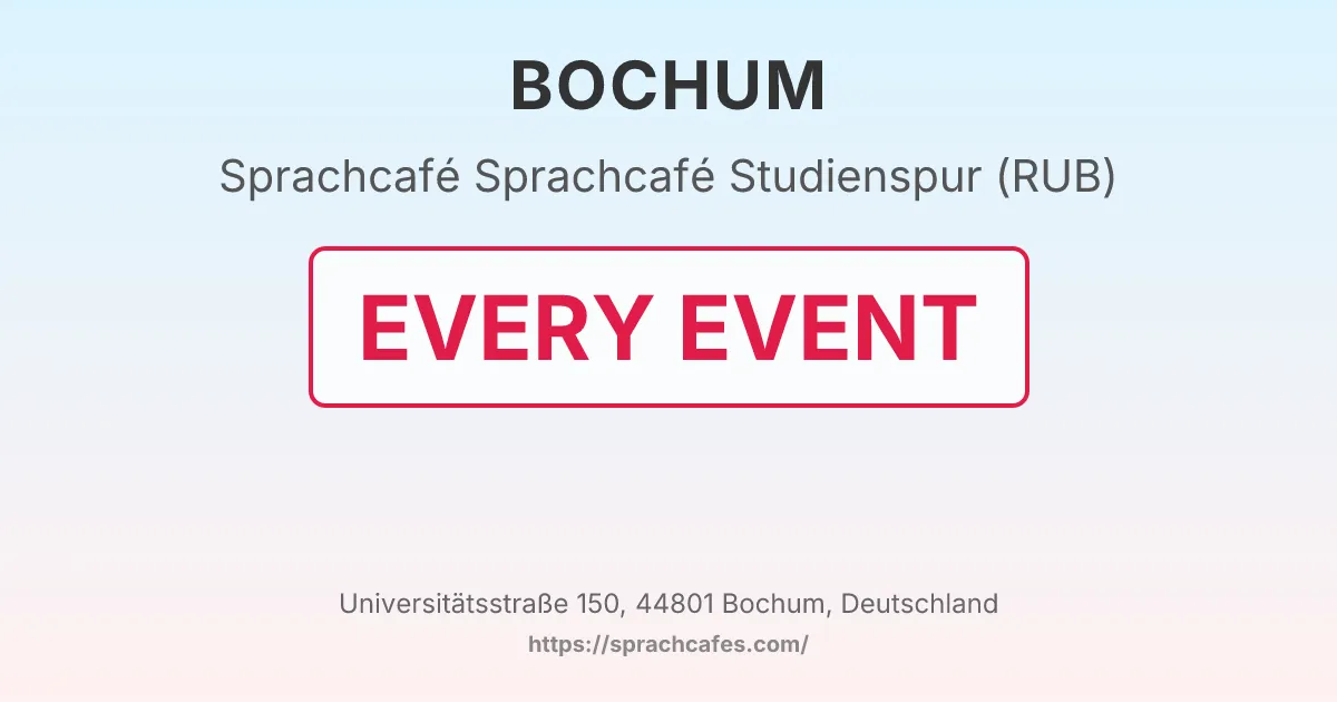 Sprachcafé Studienspur (RUB) – event photo