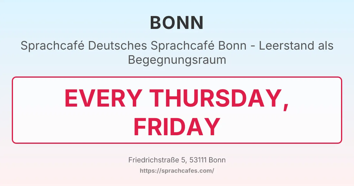 Deutsches Sprachcafé Bonn - Leerstand als Begegnungsraum – event photo