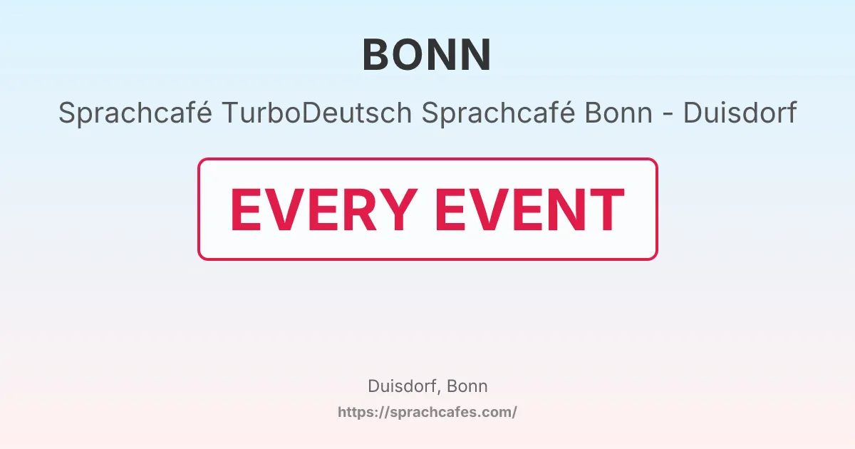 TurboDeutsch Sprachcafé Bonn - Duisdorf – event photo