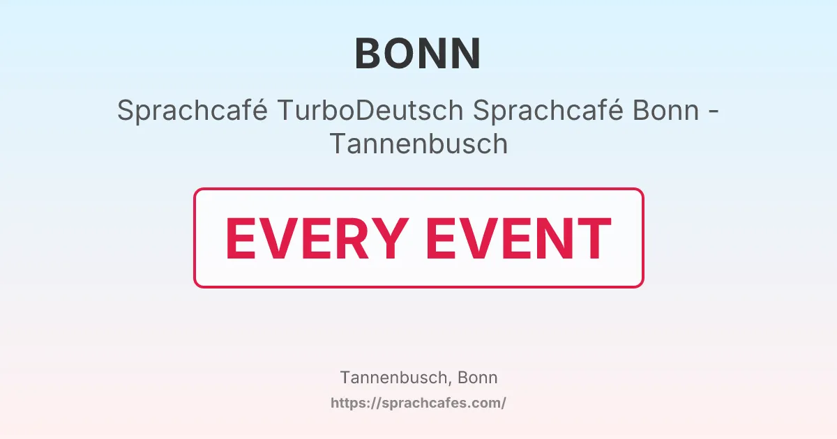 TurboDeutsch Sprachcafé Bonn - Tannenbusch – event photo
