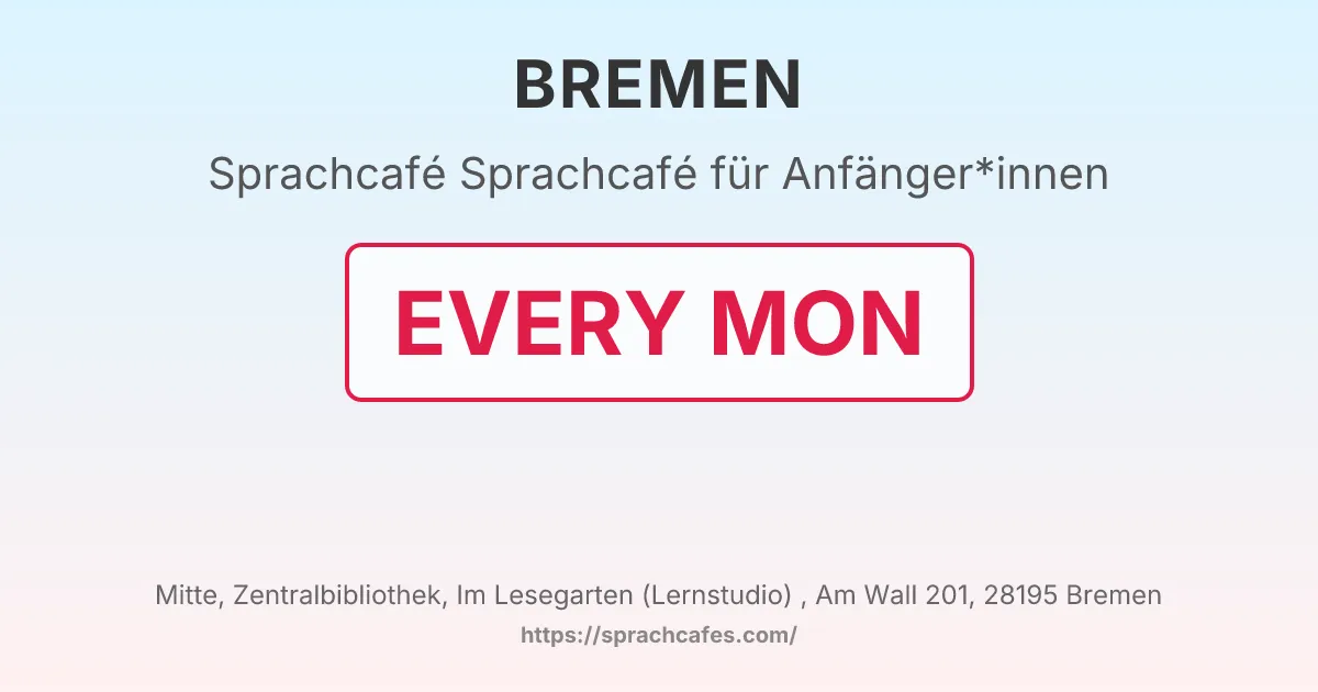 Sprachcafé für Anfänger*innen – event photo