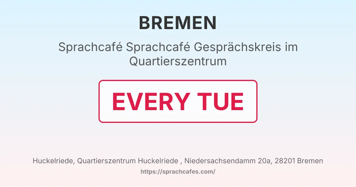 Sprachcafé Gesprächskreis im Quartierszentrum – event photo