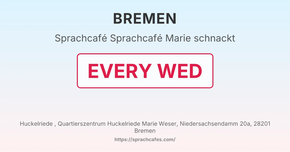 Sprachcafé Marie schnackt – event photo