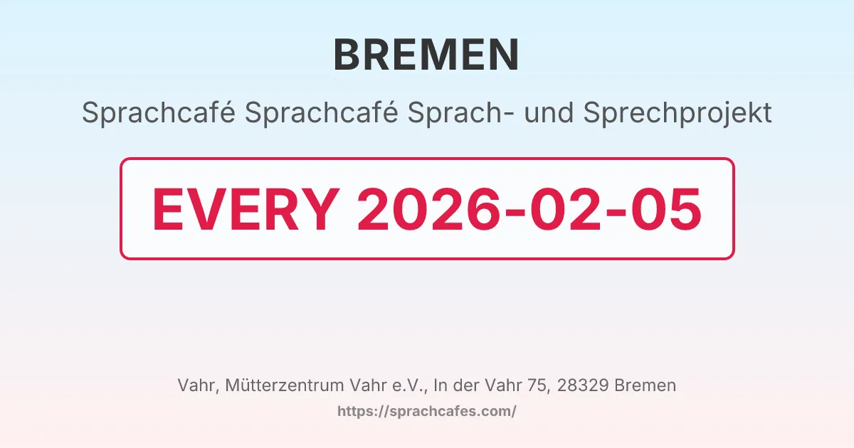 Sprachcafé Sprach- und Sprechprojekt – event photo