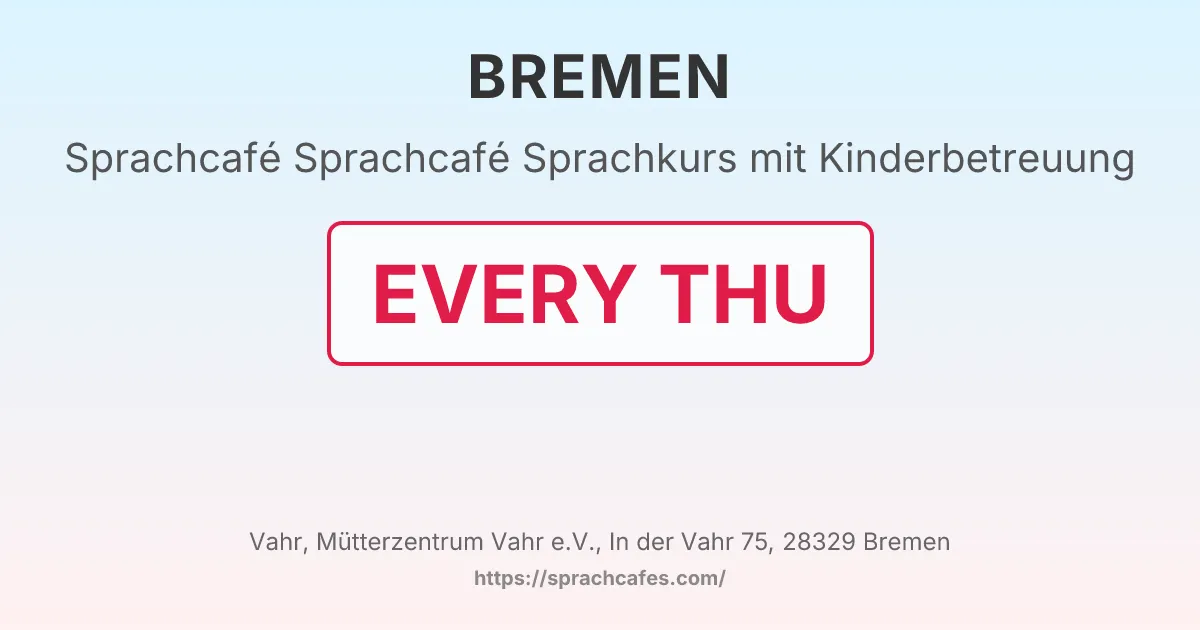 Sprachcafé Sprachkurs mit Kinderbetreuung – event photo