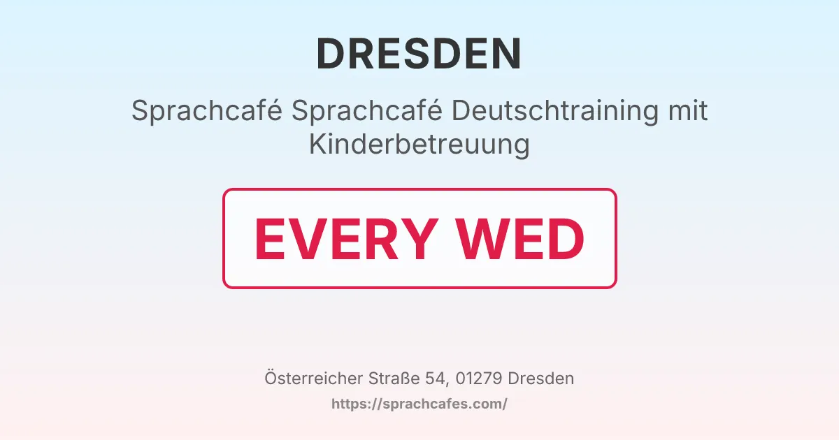 Sprachcafé Deutschtraining mit Kinderbetreuung – event photo