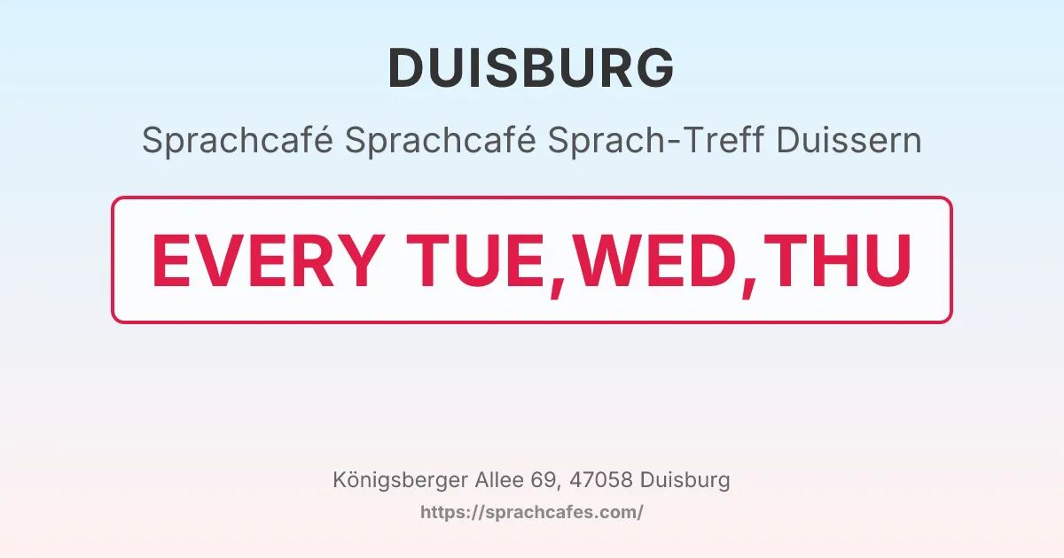 Sprachcafé Sprach-Treff Duissern – event photo