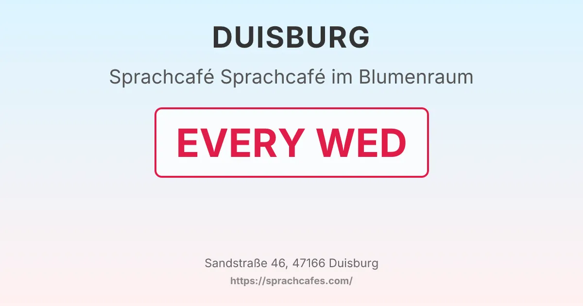 Sprachcafé im Blumenraum – event photo