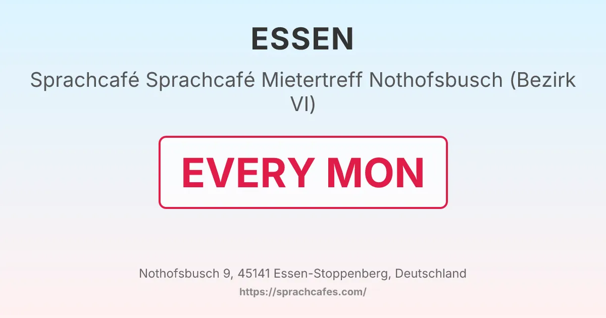 Sprachcafé Mietertreff Nothofsbusch (Bezirk VI) – event photo