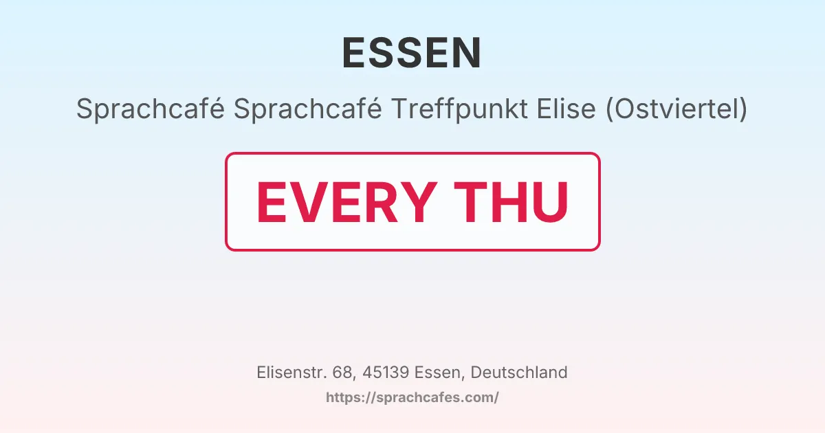 Sprachcafé Treffpunkt Elise (Ostviertel) – event photo