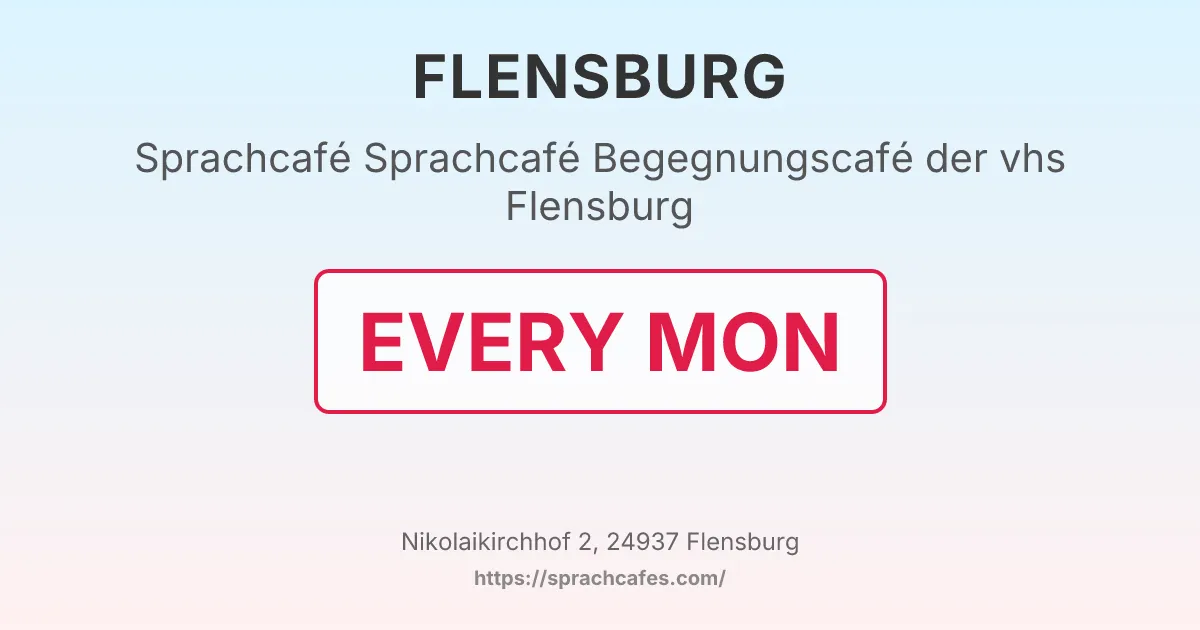 Sprachcafé Begegnungscafé der vhs Flensburg – event photo