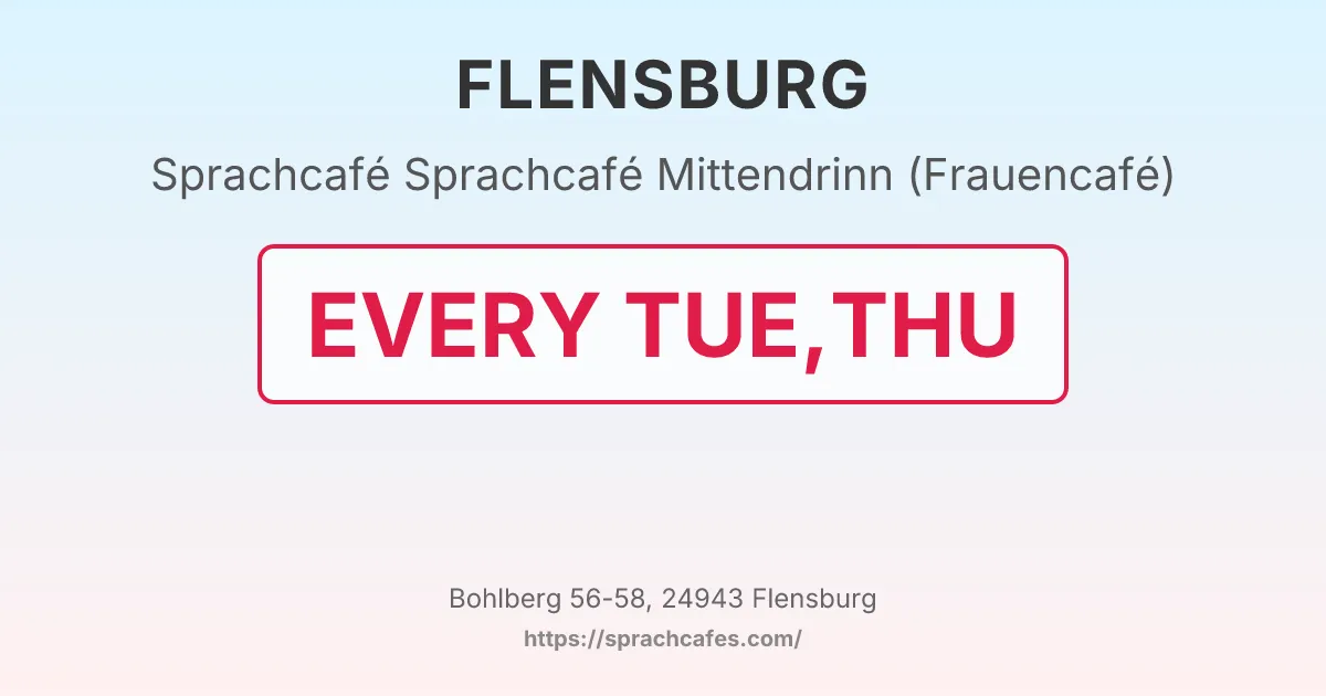 Sprachcafé Mittendrinn (Frauencafé) – event photo