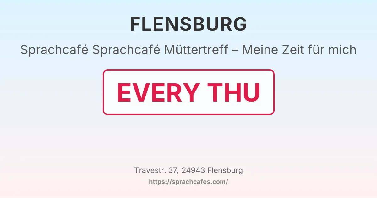 Sprachcafé Müttertreff – Meine Zeit für mich – event photo