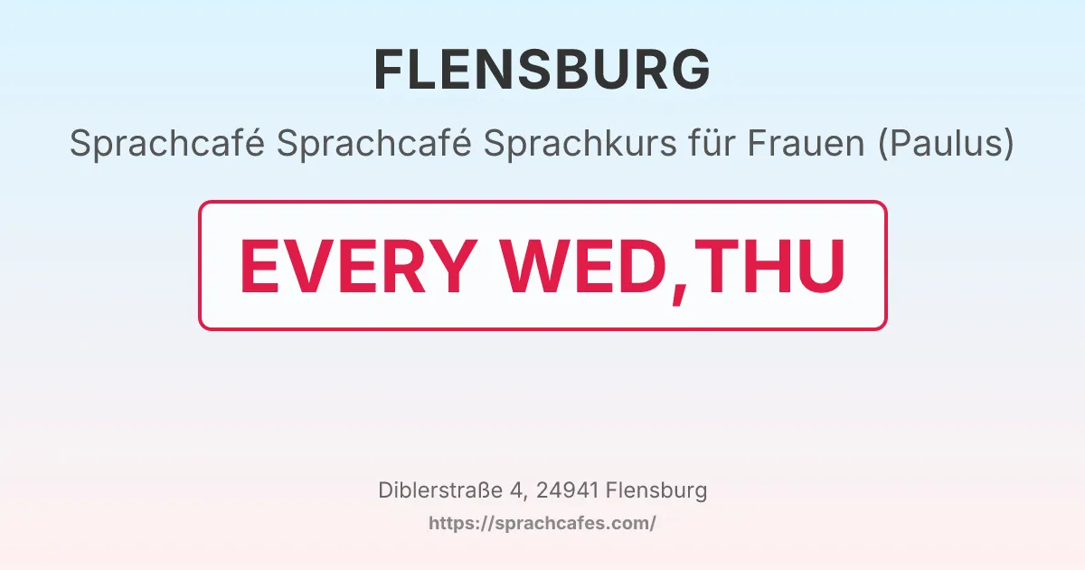 Sprachcafé Sprachkurs für Frauen (Paulus) – event photo