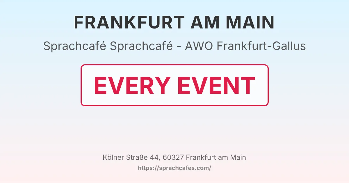 Sprachcafé - AWO Frankfurt-Gallus – event photo