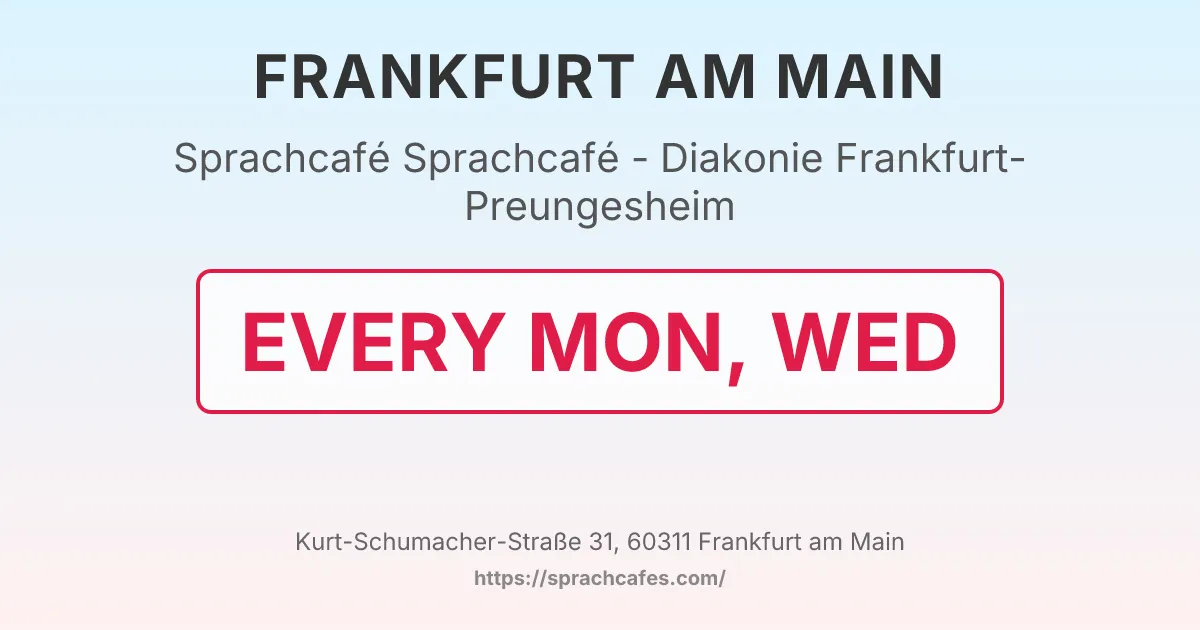 Sprachcafé - Diakonie Frankfurt-Preungesheim – event photo