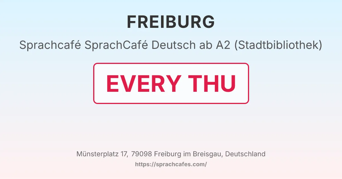 SprachCafé Deutsch ab A2 (Stadtbibliothek) – event photo