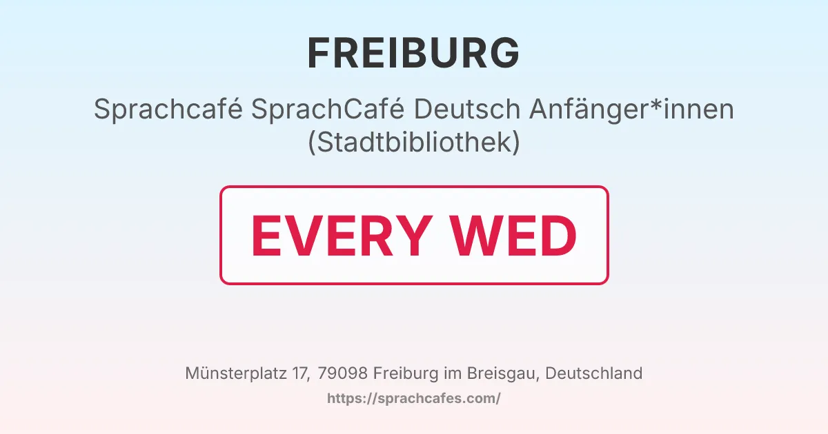 SprachCafé Deutsch Anfänger*innen (Stadtbibliothek) – event photo