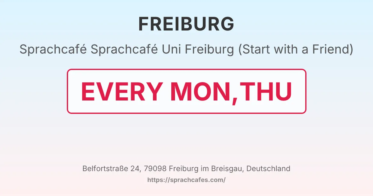 Sprachcafé Uni Freiburg (Start with a Friend) – event photo
