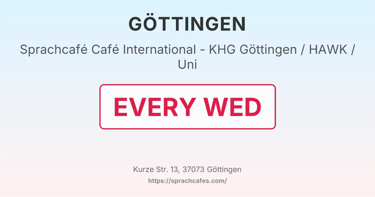 Café International - KHG Göttingen / HAWK / Uni – event photo