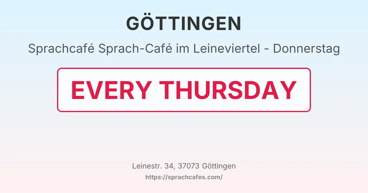Sprach-Café im Leineviertel - Donnerstag – event photo