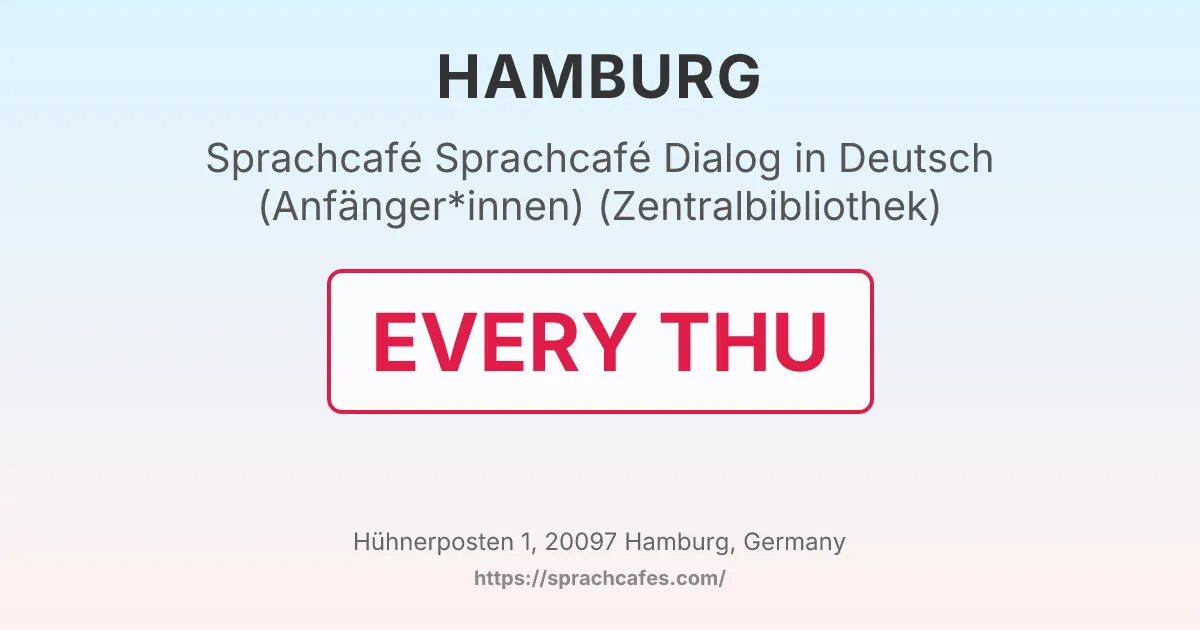 Sprachcafé Dialog in Deutsch (Anfänger*innen) (Zentralbibliothek) – event photo