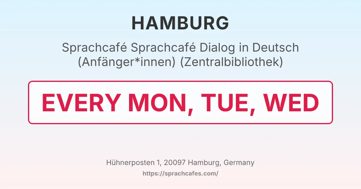 Sprachcafé Dialog in Deutsch (Anfänger*innen) (Zentralbibliothek) – event photo