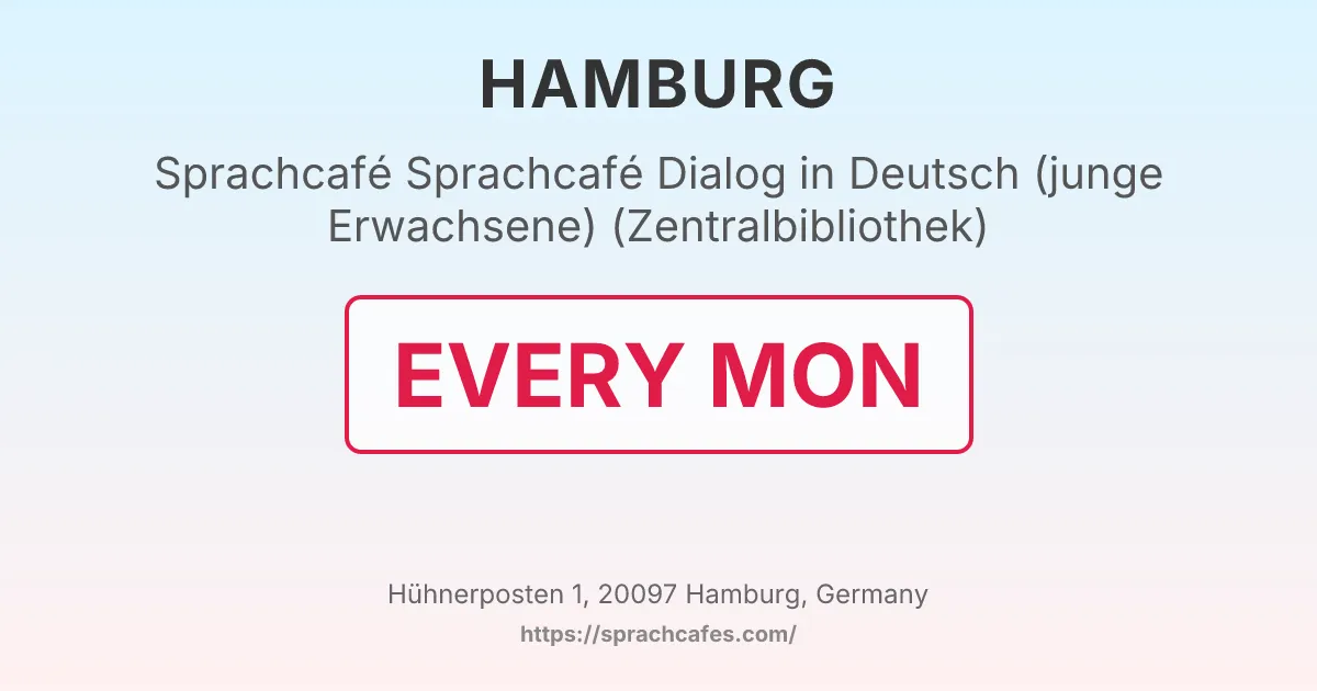 Sprachcafé Dialog in Deutsch (junge Erwachsene) (Zentralbibliothek) – event photo