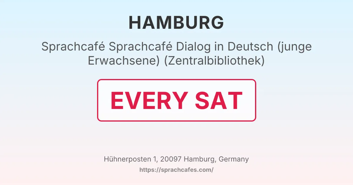 Sprachcafé Dialog in Deutsch (junge Erwachsene) (Zentralbibliothek) – event photo