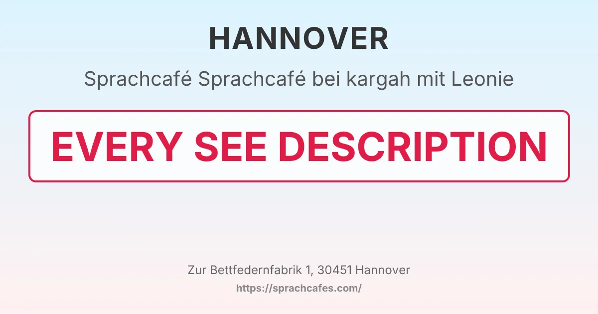 Sprachcafé bei kargah mit Leonie – event photo