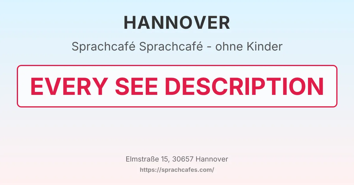 Sprachcafé - ohne Kinder – event photo