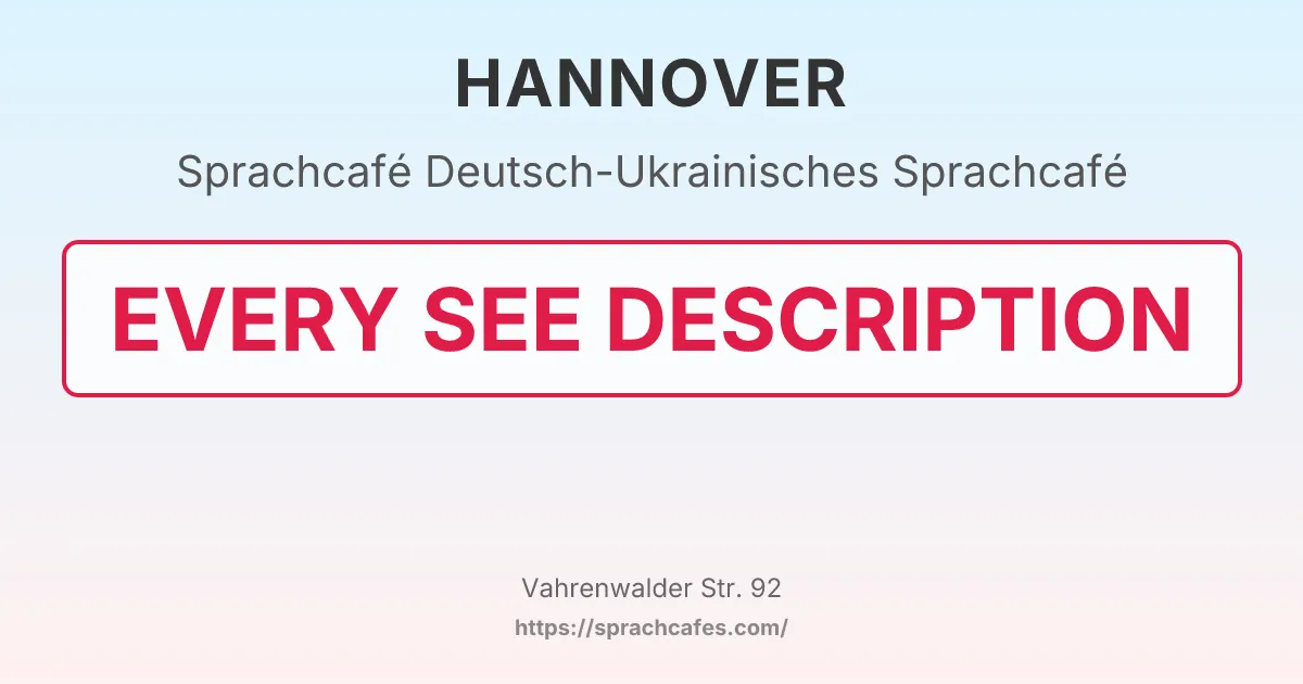 Deutsch-Ukrainisches Sprachcafé – event photo