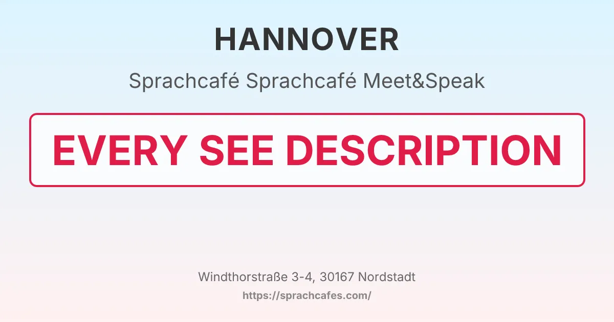 Sprachcafé Meet&Speak – event photo