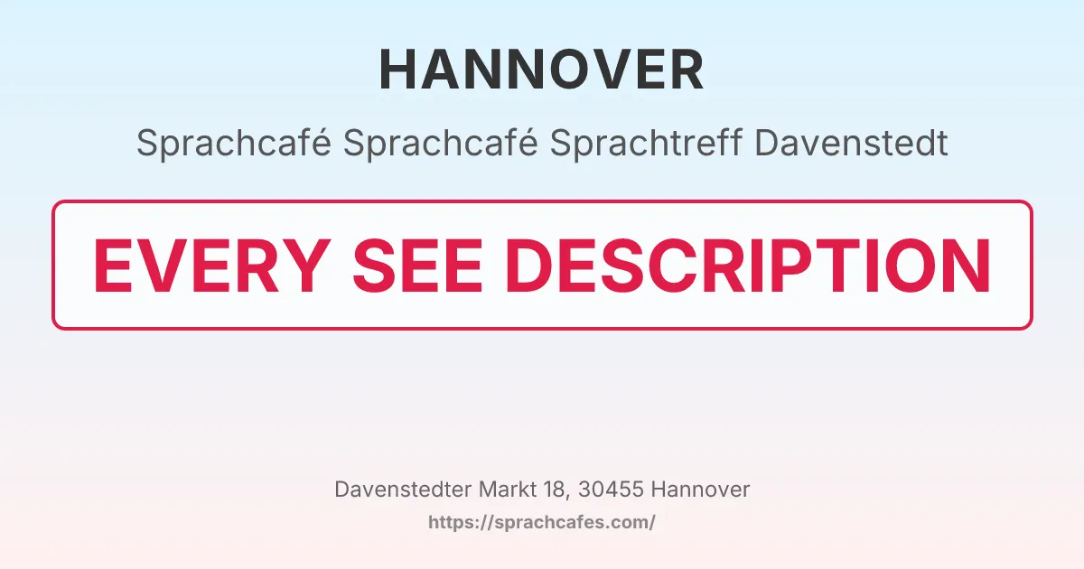 Sprachcafé Sprachtreff Davenstedt – event photo