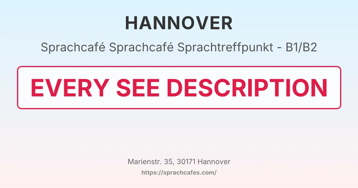 Sprachcafé Sprachtreffpunkt - B1/B2 – event photo